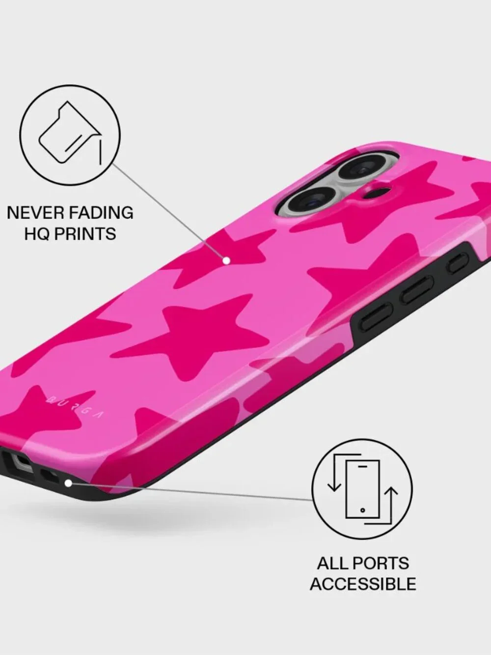BURGA, iPhone 17 Phone Case, NWT, Let's Go Party Print